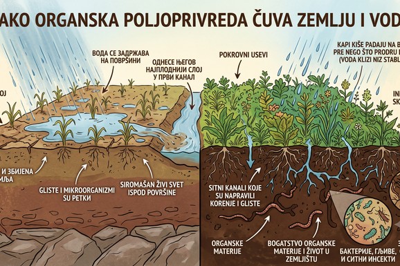 ISTI PLJUSAK, DVE POTPUNO RAZLIČITE NJIVE: Sa jedne voda odnosi zemlju, druga je čuva za sušu