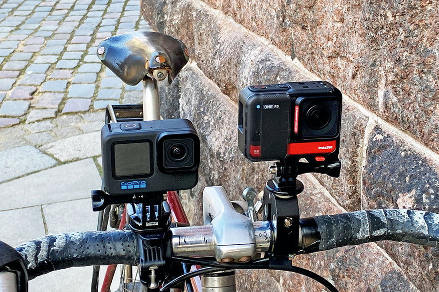 Podczas jazdy na rowerze Insta360 w niekorzystnych warunkach nierównej nawierzchni zmierzyła się z GoPro Hero10 Black. Z sukcesem: stabilizacja udała się znakomicie