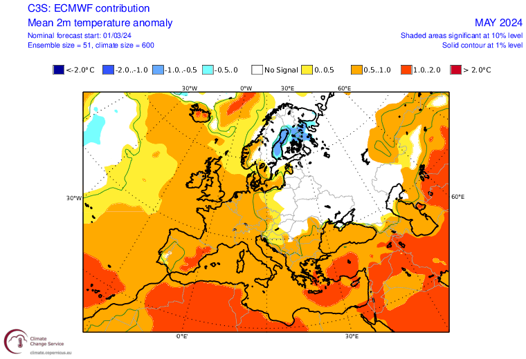 W maju anomalie temperatury wyraźnie spadną