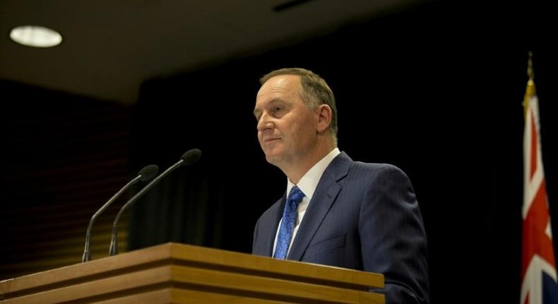 New Zealand Prime Minister John Key announces his resignation, at Parliament in Wellington, on December 5, 2016