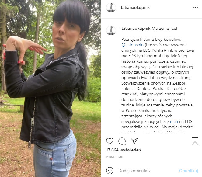 Tatiana Okupnik na Instagramie