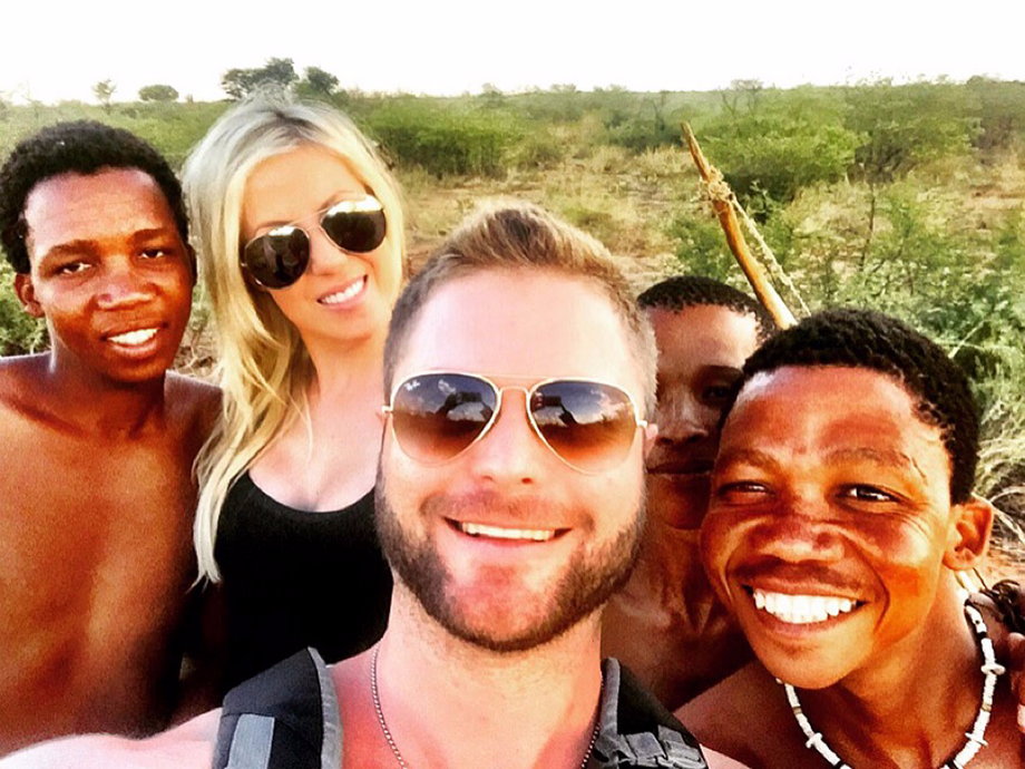 The Bushmen they were with had never seen a phone, Anna told us, so they introduced the group to a selfie.