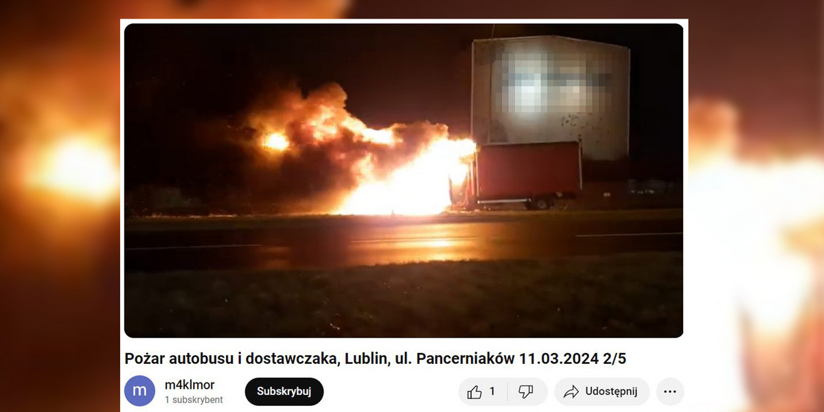 Wypadek w Lublinie. Spłonęły dwa auta.