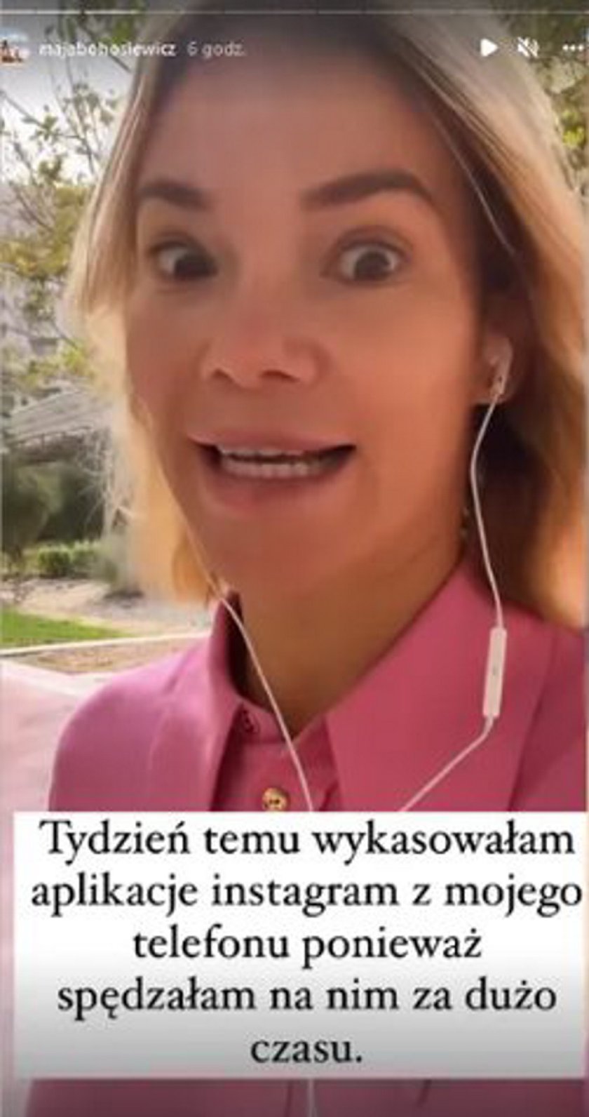 Maja Bohosiewicz skasowała Instagrama z telefonu. 