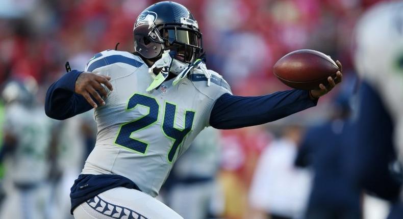 Marshawn Lynch of the Seattle Seahawks warms up prior to playing the San Francisco 49ers in their NFL game at Levi's Stadium on October 22, 2015 in Santa Clara, California