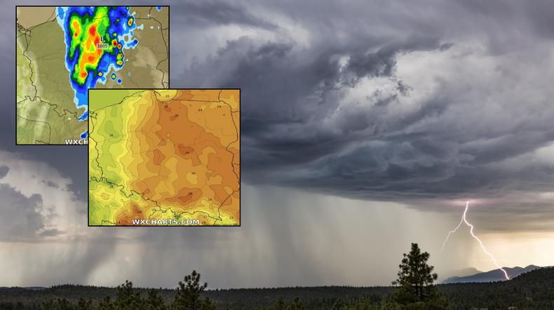 Piątek przyniesie pogorszenie pogody. Nadciągnie od zachodu (mapy: wxcharts.com)