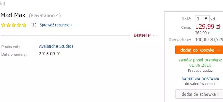 Mad Max na PS4 za 130 zł? Nic z tego - kto ma rację w tym sporze?