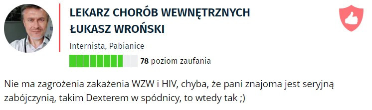 Zarażenie się HIV przy skaleczeniu nożem to bardzo małoprawdopodobna sytuacja