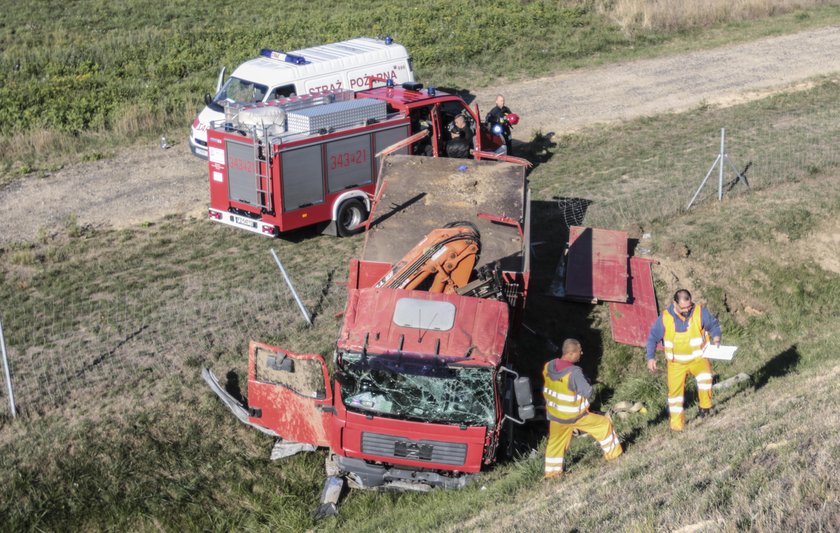 Wypadek ciężarówki