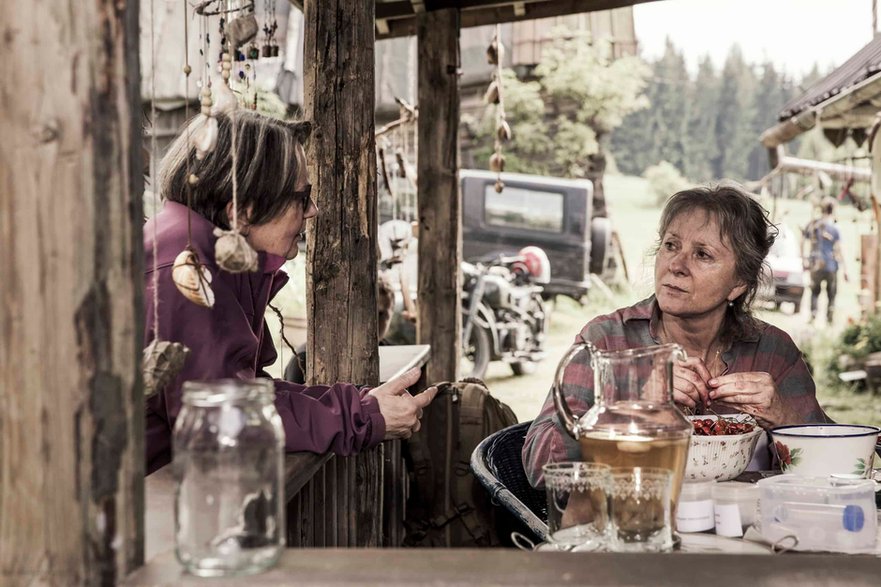 Agnieszka Holland i Agnieszka Mandat na planie filmu "Pokot"