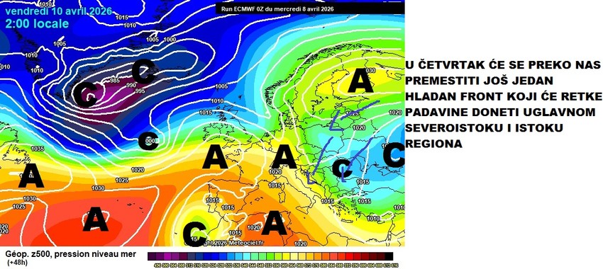 Premeštanje hladnog fronta Čubrilo je najavio za četvrtak