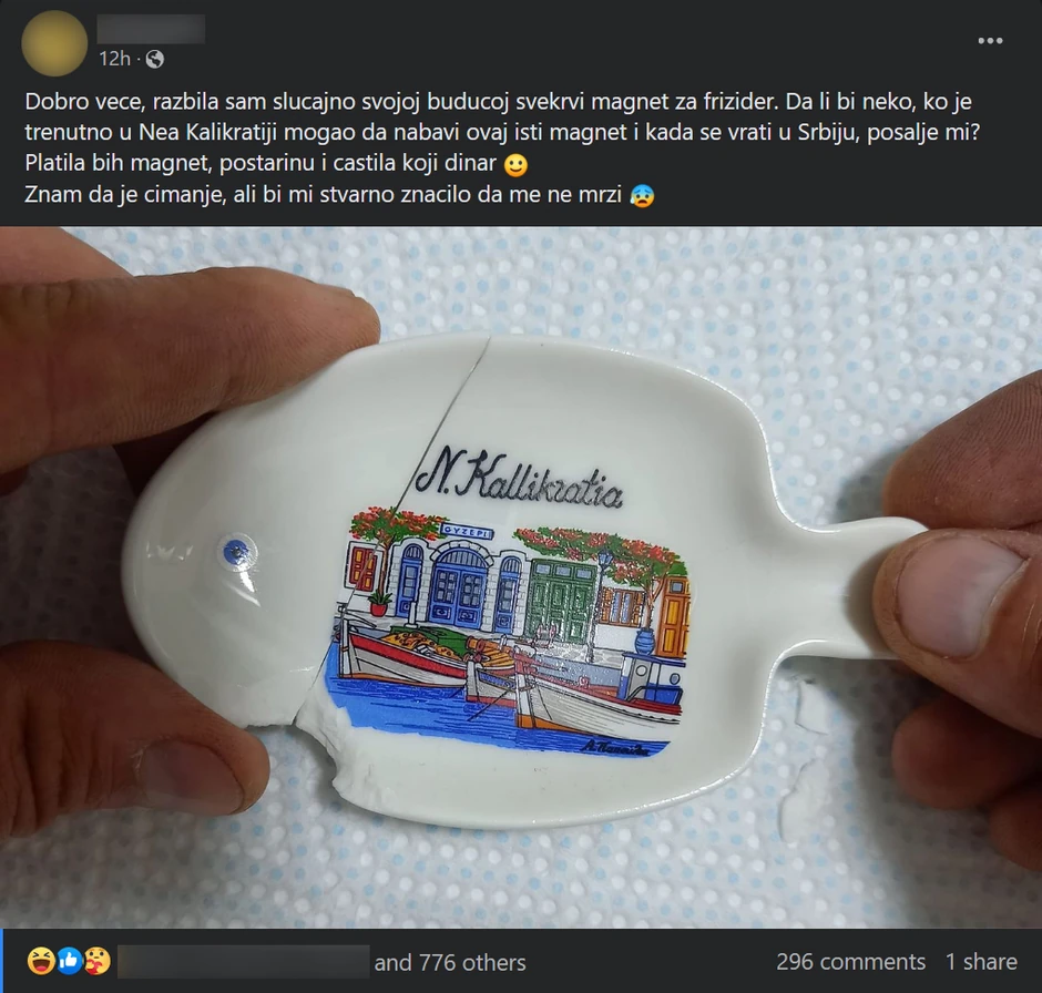 Srpkinja polomila magnet namenjen svekrvi