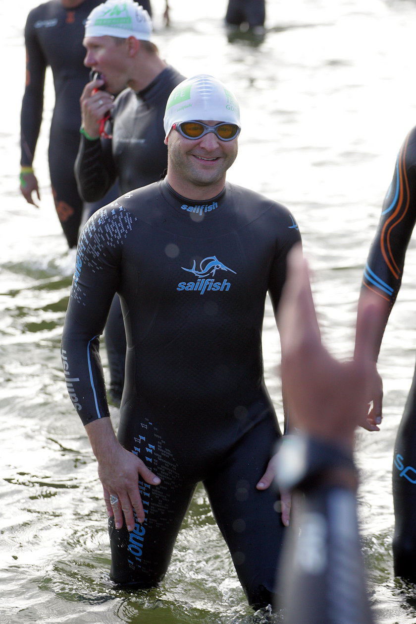 Borys Szyc na triathlonie w Gdyni