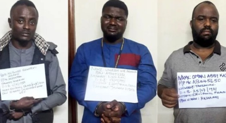 The two Nigerians were arrested alongside a Tanzanian for their alleged involvement in defrauding several local banks in Kenya.