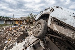 Czuhujiw w obwodzie charkowskim po rosyjskim ataku