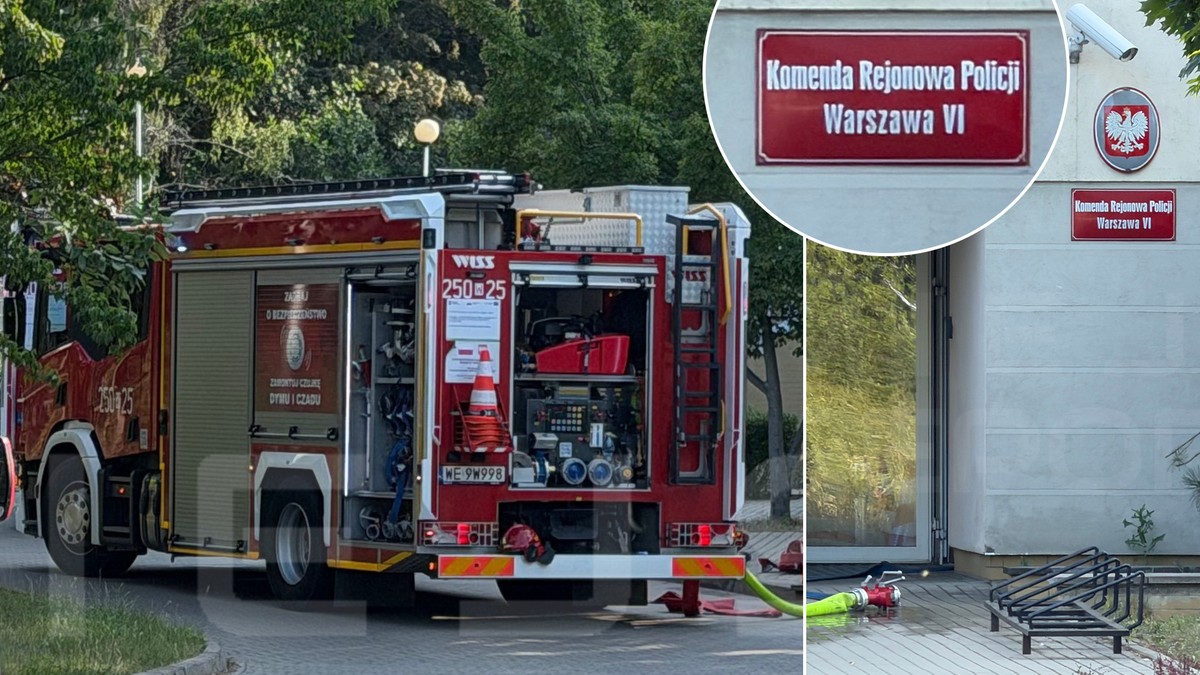 Dym nad komendą policji w Warszawie. W środku nieszczęście. "Były dwie osoby"