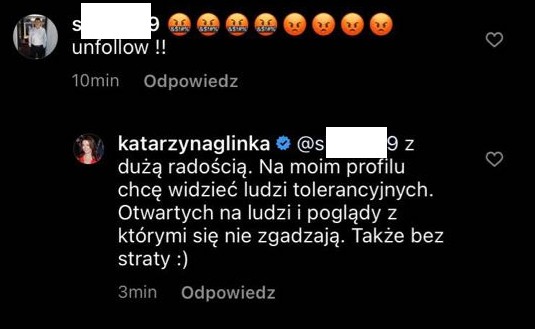 Katarzyna Glinka na Instagramie