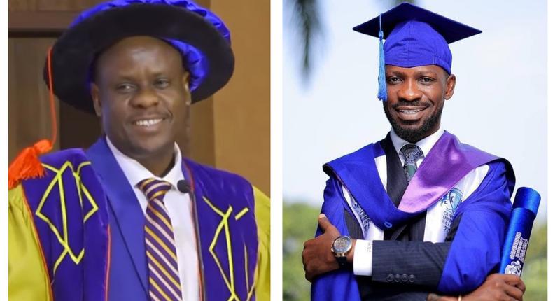 Minister Balaam Barugahare congratulated Bobi Wine on his graduation