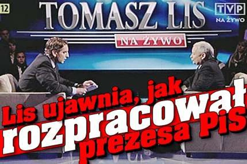 Lis ujawnia, jak rozpracował prezesa PiS