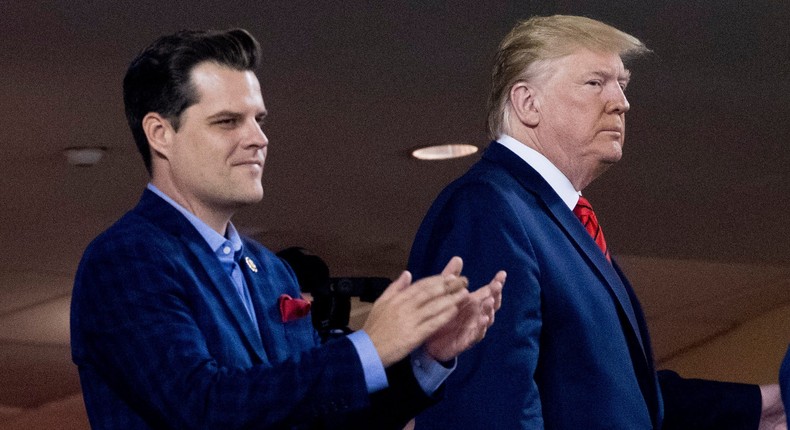 Rep. Matt Gaetz and then-President Donald Trump in 2019.