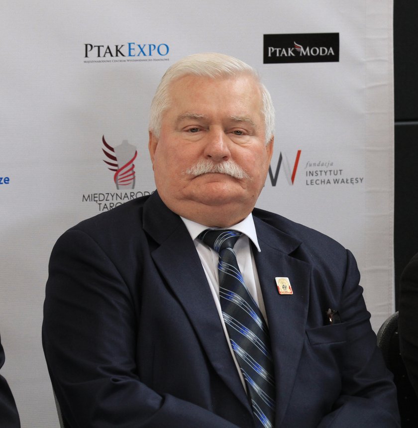 Lech Wałęsa na Międzynarodowych Targach Mody w Rzgowie