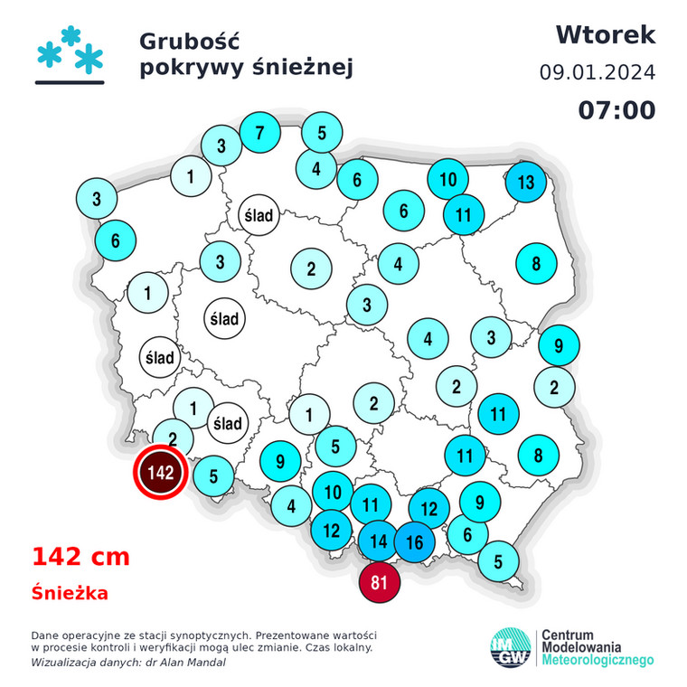 Śnieg przykrywa niemal całą Polskę