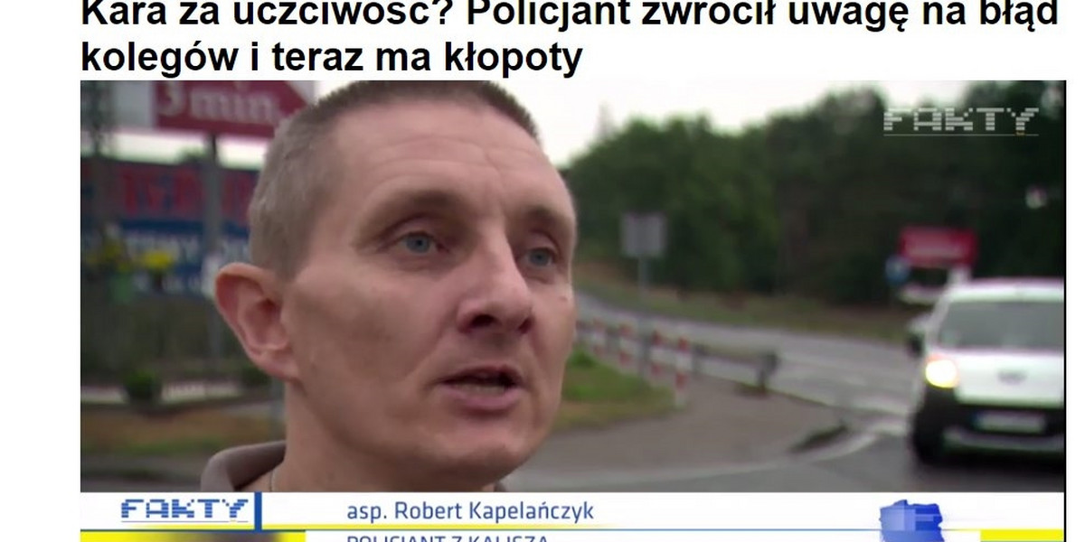 Policjant zwrócił uwagę na błąd kolegów