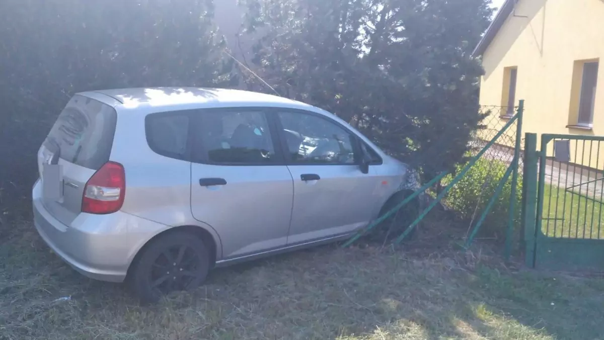 Jeden z mężczyzn kierował, drugi zmieniał biegi. Ich wyprawa zakończyła się na ogrodzeniu