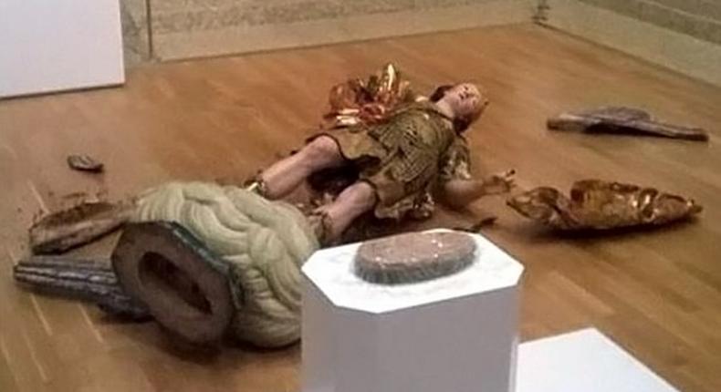 18th century statue smashed by tourist