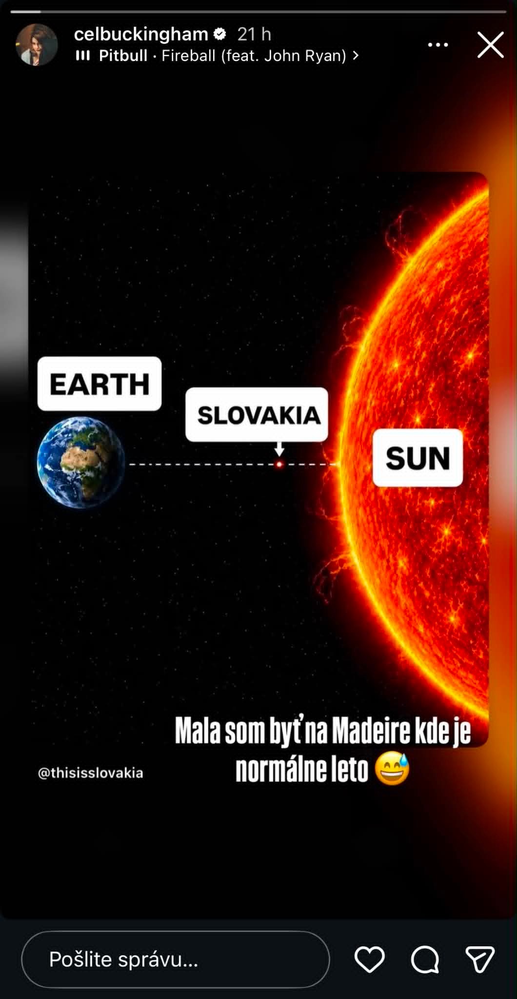Celeste Buckingham zdieľala vtipný obrázok.
