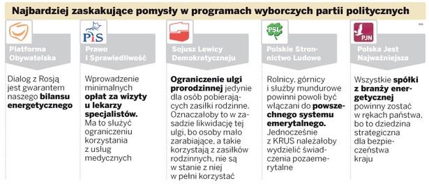 Najbardziej zaskakujące pomysły w programach wyborczych partii politycznych