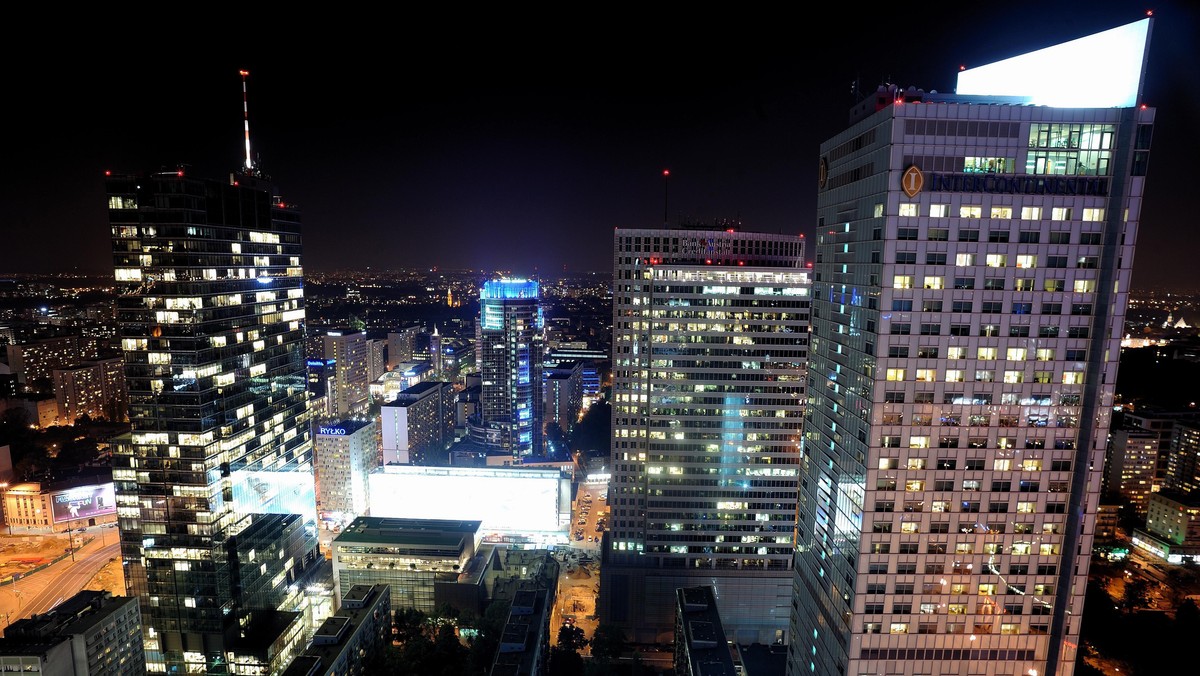 warszawa noc panorama