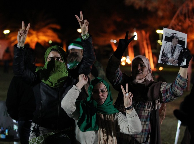 Demonstracja zwolenników Muammara Kadafiego w Trypolisie