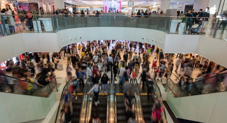 mall shoppers customers hong kong