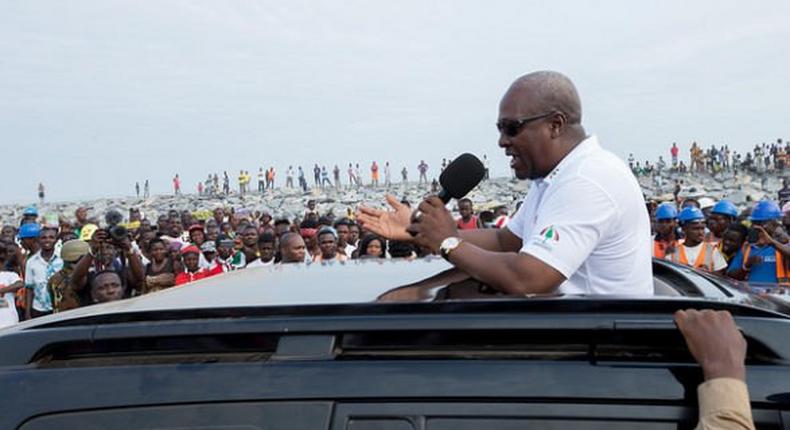 President Mahama made the comments when he inspected the Shama and Aboadze sea defence in the Western Region on his third day of campaigning in the region.