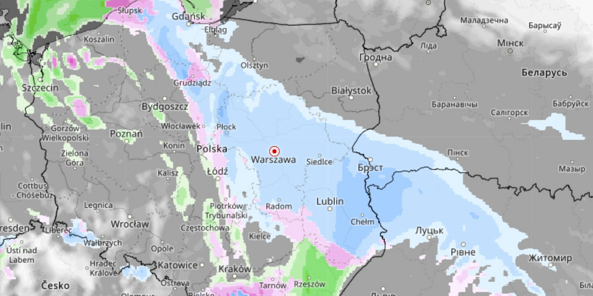 W centrum Polski, na północy i wschodzie pojawią się opady śniegu. W górach opady śniegu będą intensywne – prognozują synoptycy. 