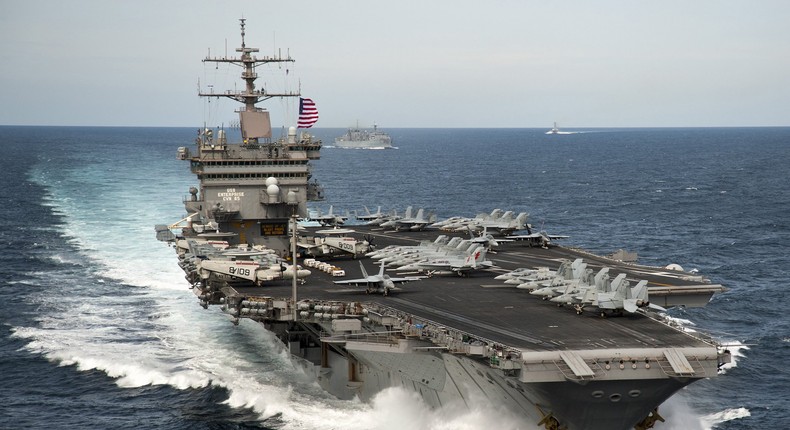 US Navy handout photo of the nuclear-powered aircraft carrier USS Enterprise