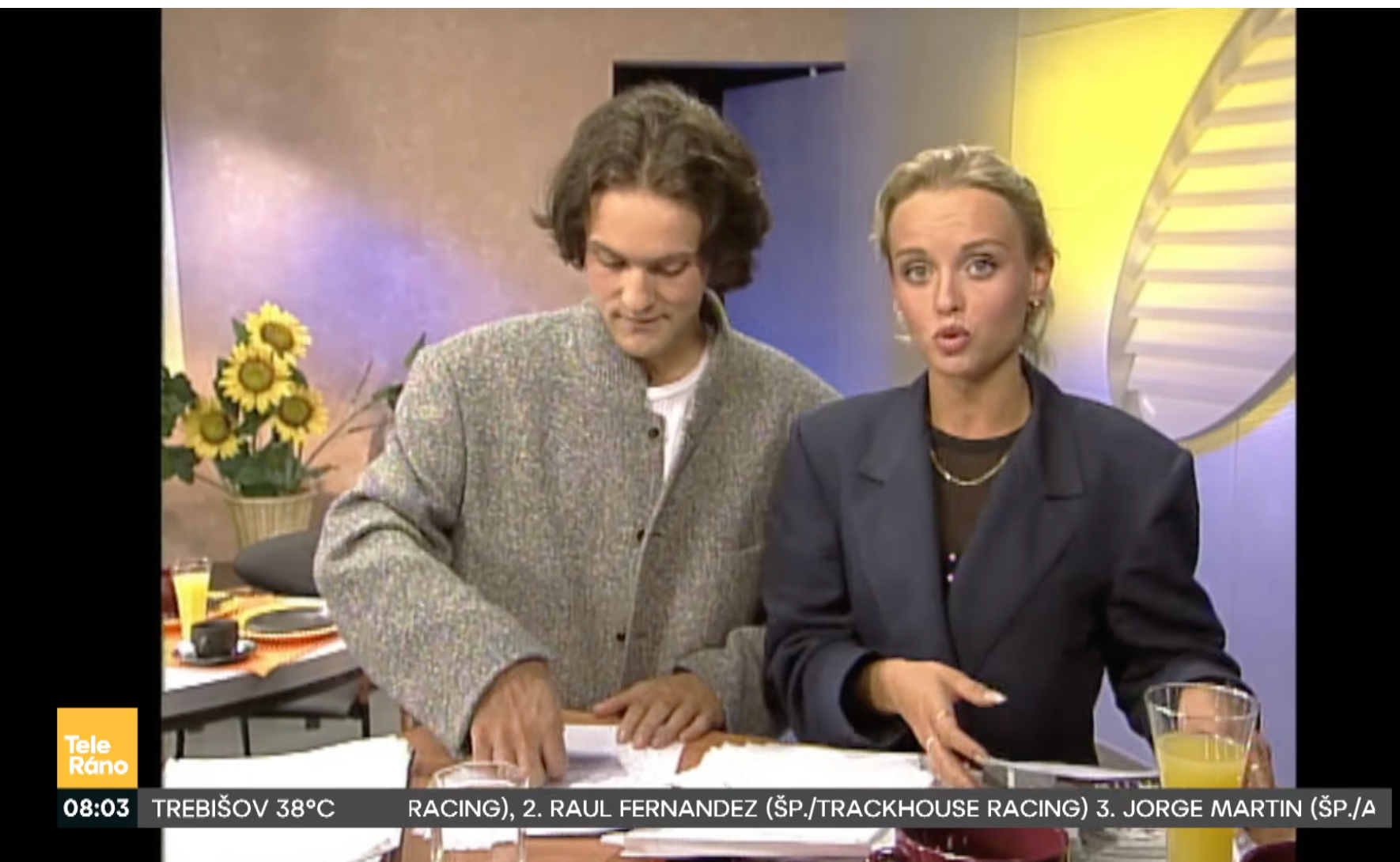 Archívny záber moderátorky Kvetky Horváthovej v Teleráne. 