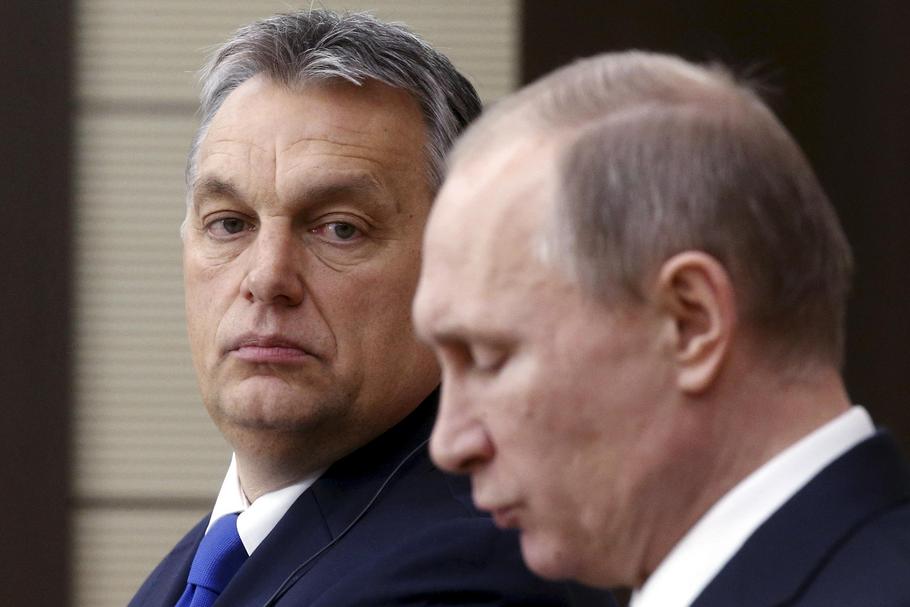 Russian President Putin and Hungarian Prime Minister Orban attend joint news conference following th