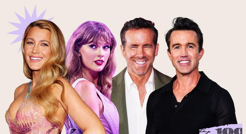 Taylor Swift and Blake Lively are friends laughing to the bank, following right behind besties Ryan Reynolds and Rob McElhenney.Cindy Ord /Getty, Gareth Cattermole/TAS24/Getty, Gotham/Getty, Tyler Le/BI