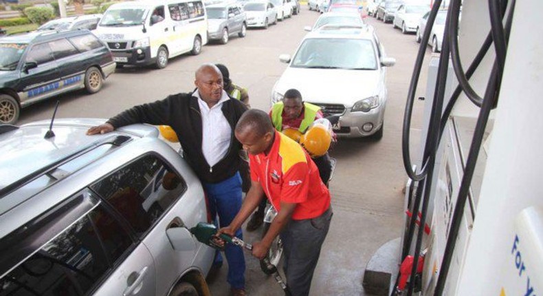 Kenyan motorist at a fuel station