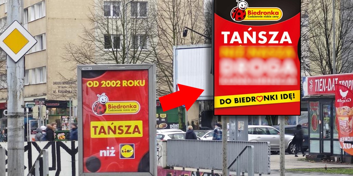 W poprzednim haśle reklamowym Biedronka bezpośrednio wskazywała na sieć Lidl