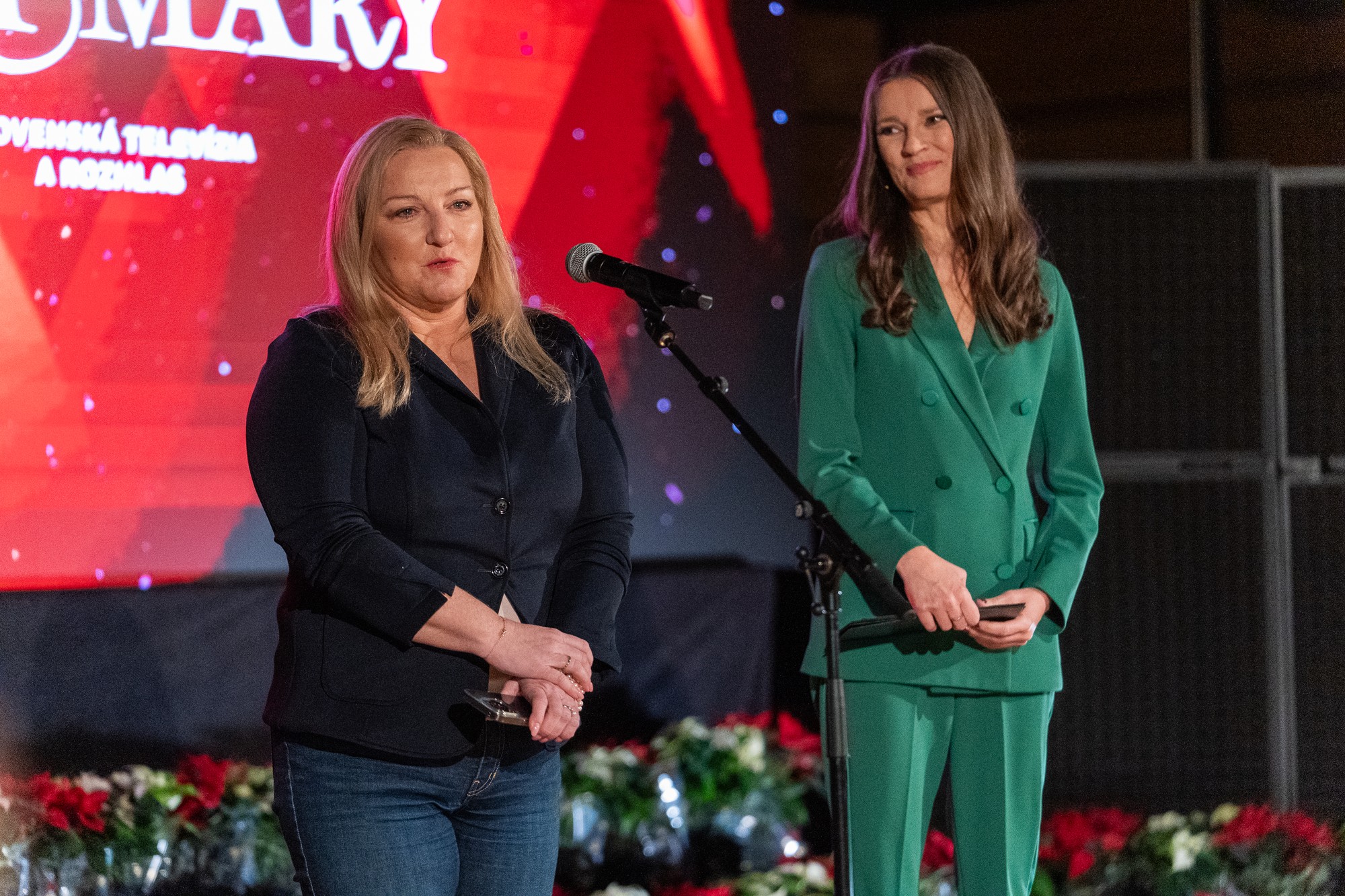 Predstavenie novej televíznej sezóny v Slovenskej televízii - Martina Flašíková a Hana Rapantová.