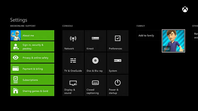 Funkcje kontroli rodzicielskiej w systemie konsoli Xbox One. Rodzic sam decyduje, ile czasu i w co będzie grało dziecko