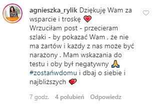 Agnieszka Rylik komentuje swój stan zdrowia