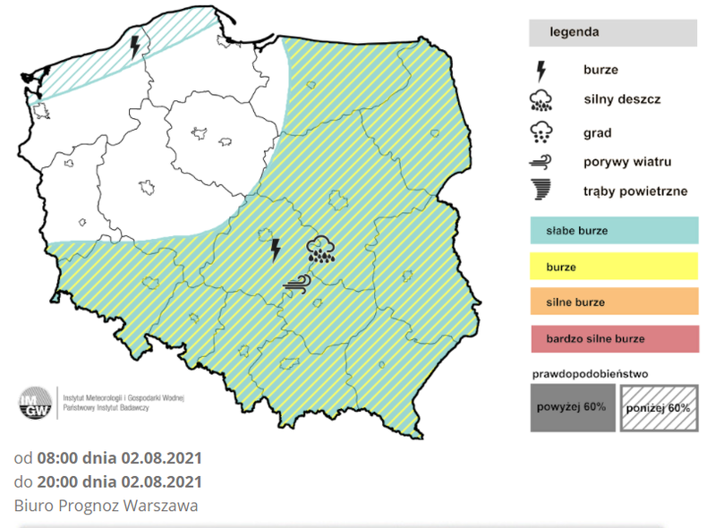 W poniedziałek w ponad połowie kraju może zagrzmieć