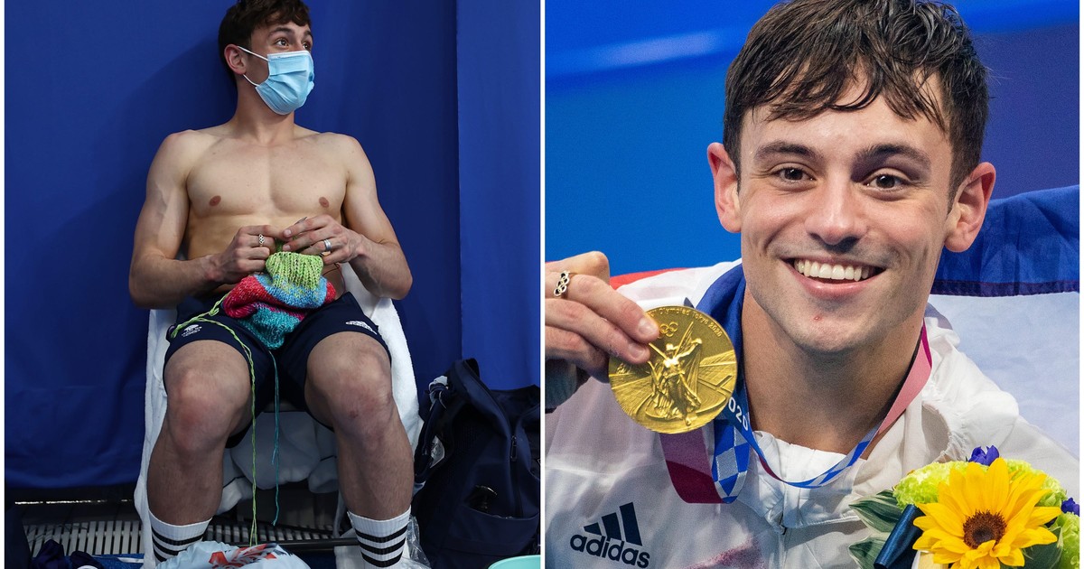 Tom Daley says he owes his gold medal at the Tokyo Olympics to knitting ...