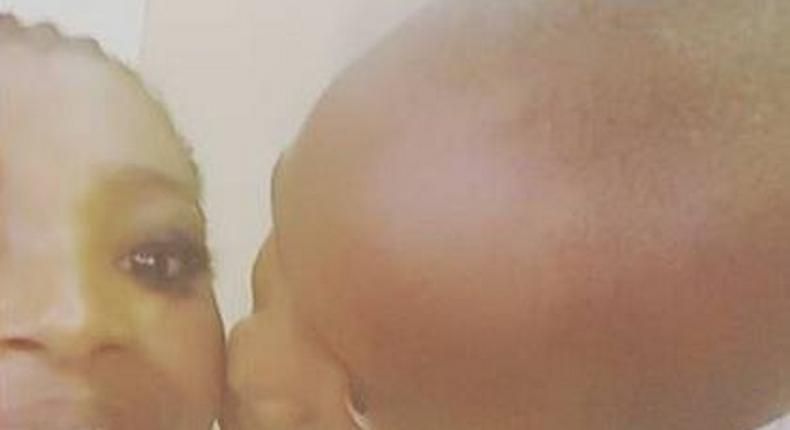 Annie Idibia gets a peck from Nino