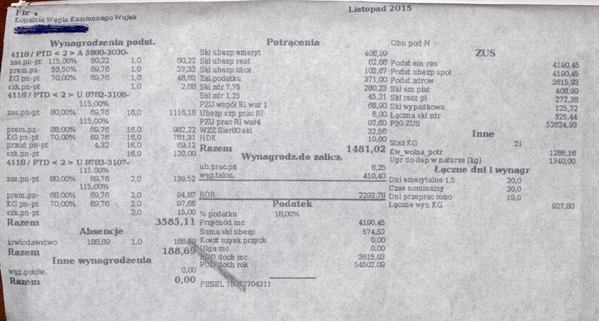 Średni zarobek w KWK Wujek 2200 zł