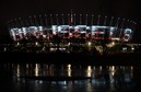 WARSZAWA STADION NARODOWY ILUMINACJA ZAMACHY W BRUKSELI (iluminacja)